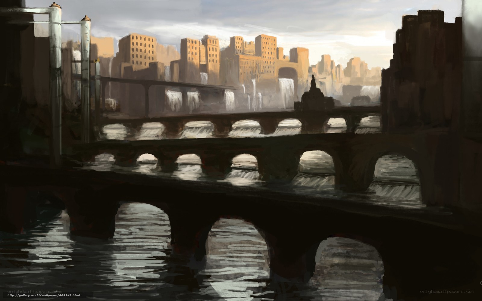 ancient city with bridges