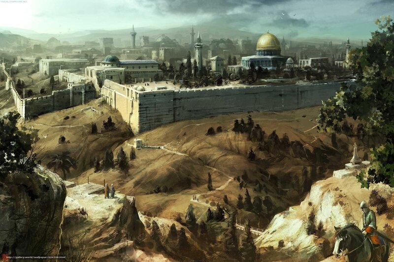 Ancient City with Dome — Brown, Dramatic