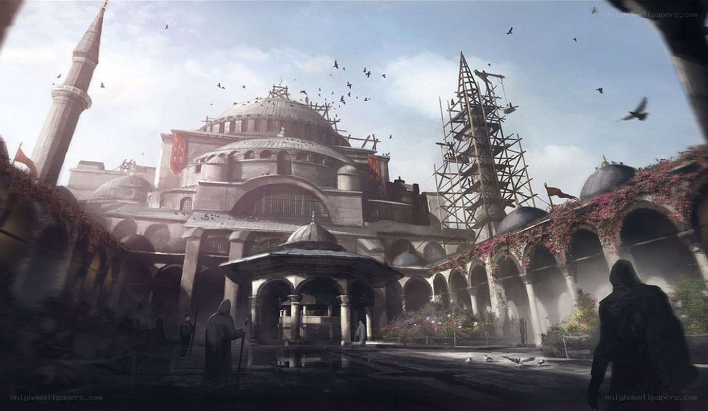 ancient city with domed buildings