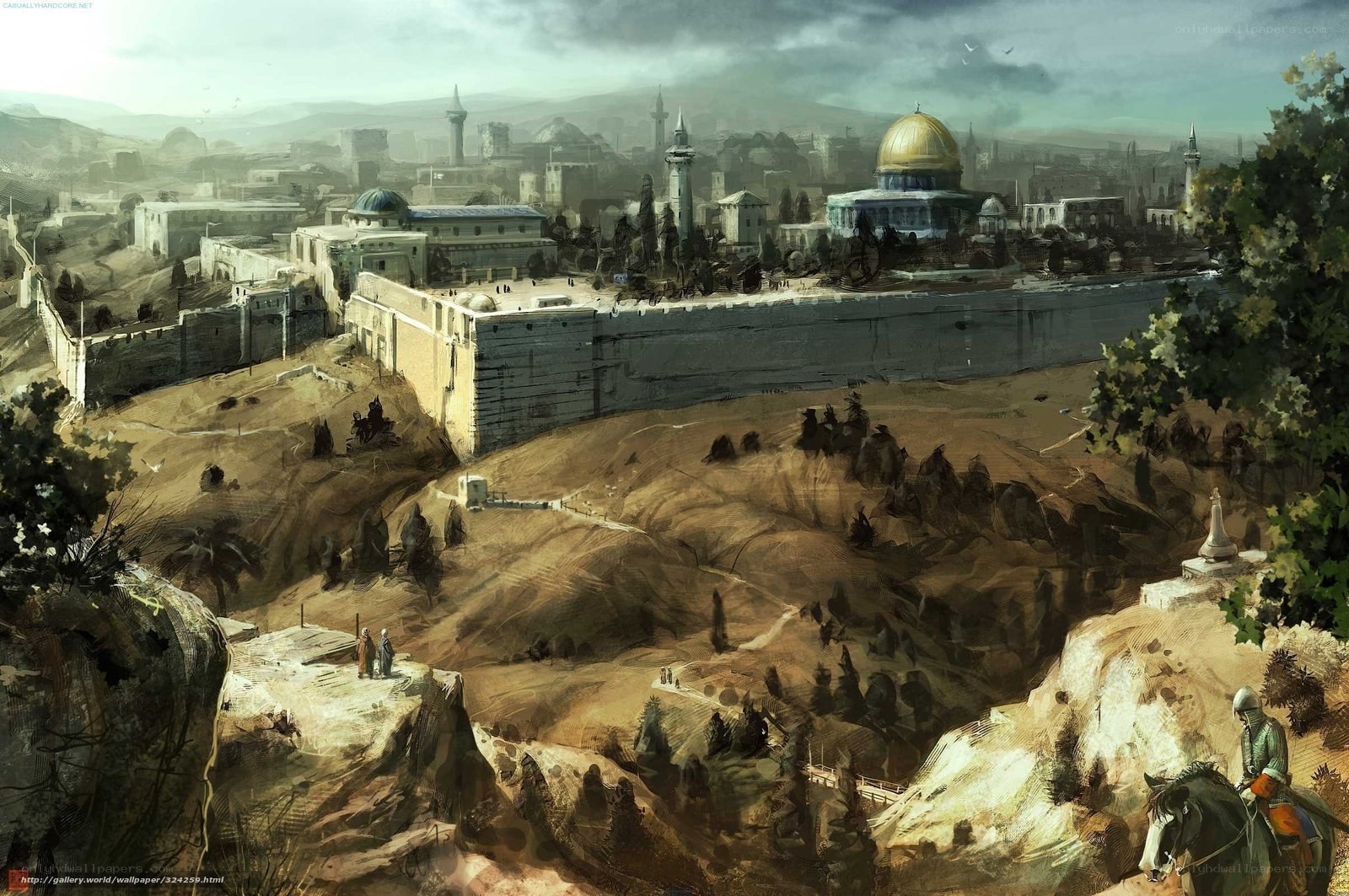 Ancient city with golden dome