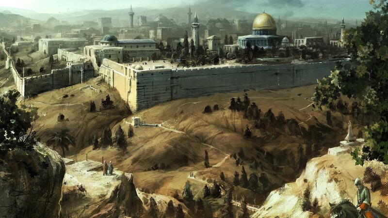 ancient city with golden dome