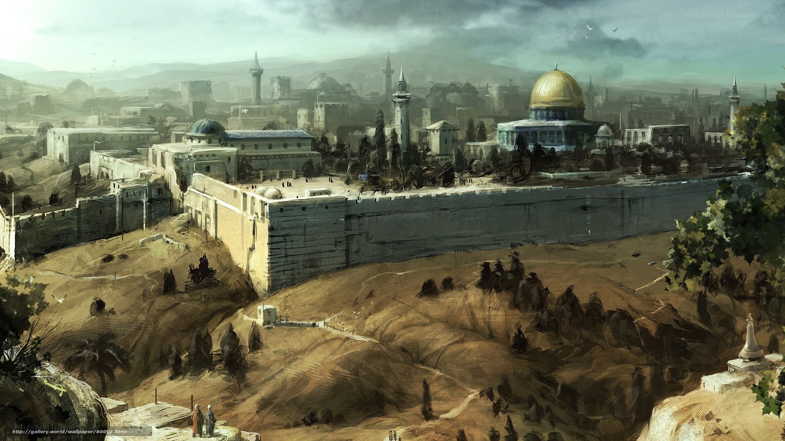 ancient city with golden dome
