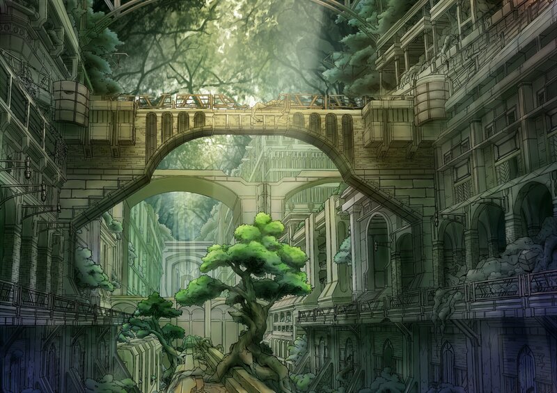 Ancient City with Trees