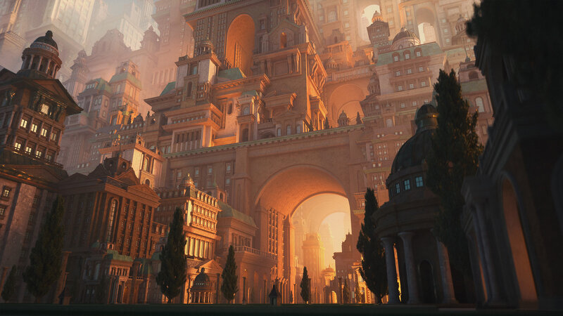 Ancient Cityscape — Orange