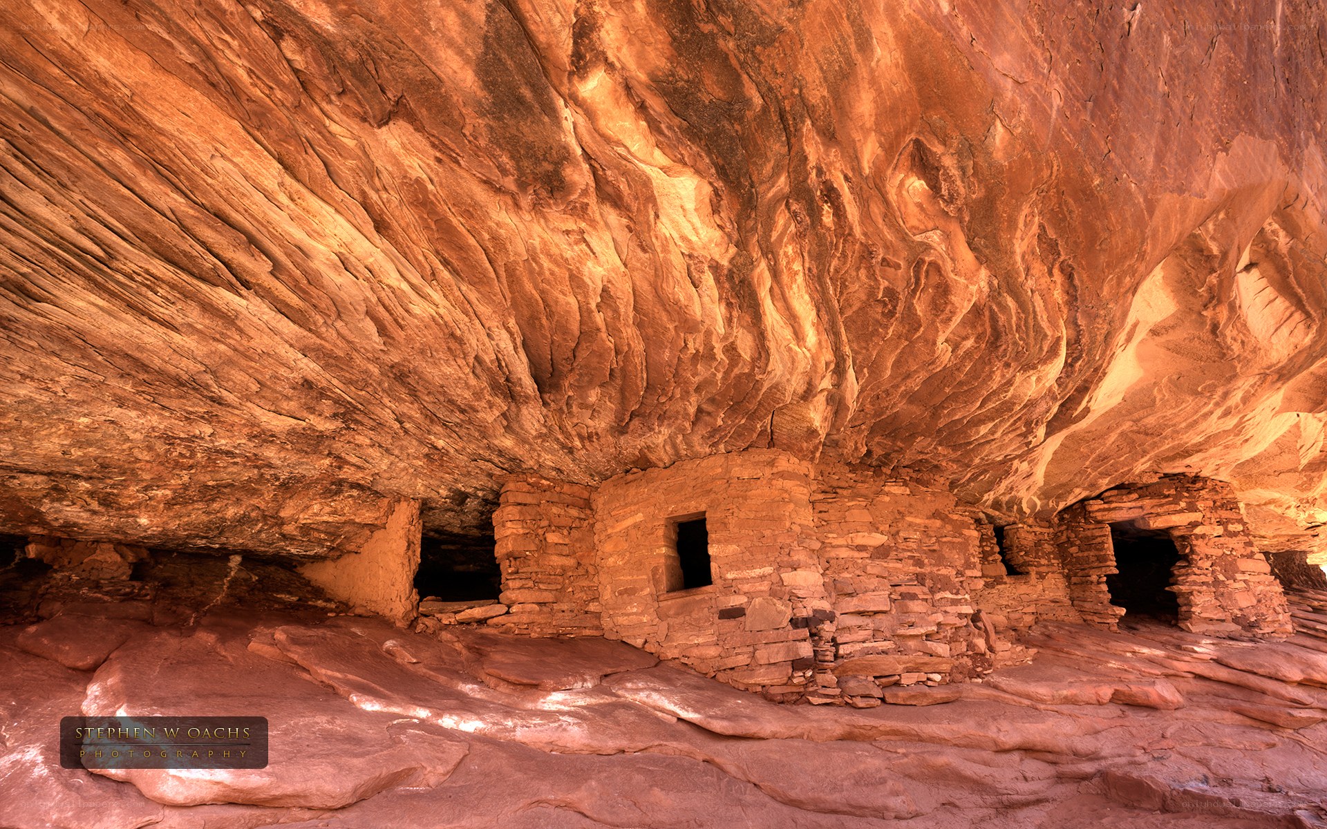 Ancient cliff dwelling under rock overhang