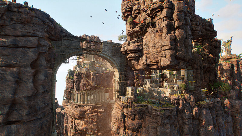 Ancient Cliffside City — Brown