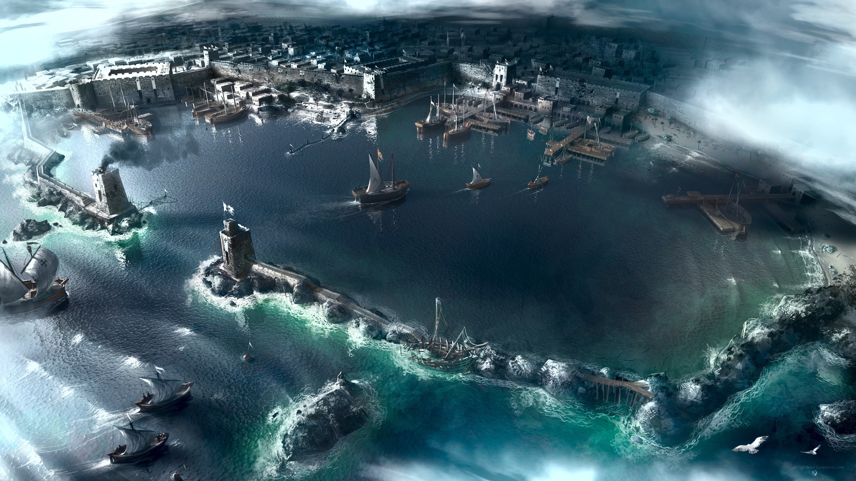 ancient coastal fortress harbor