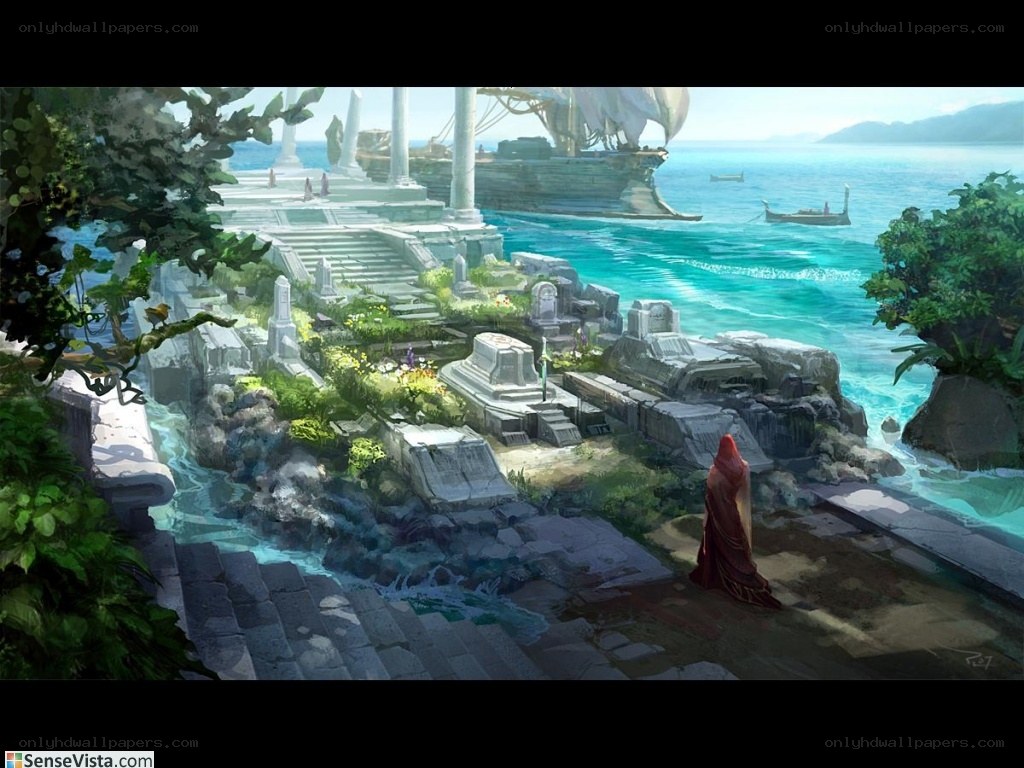 ancient coastal ruins