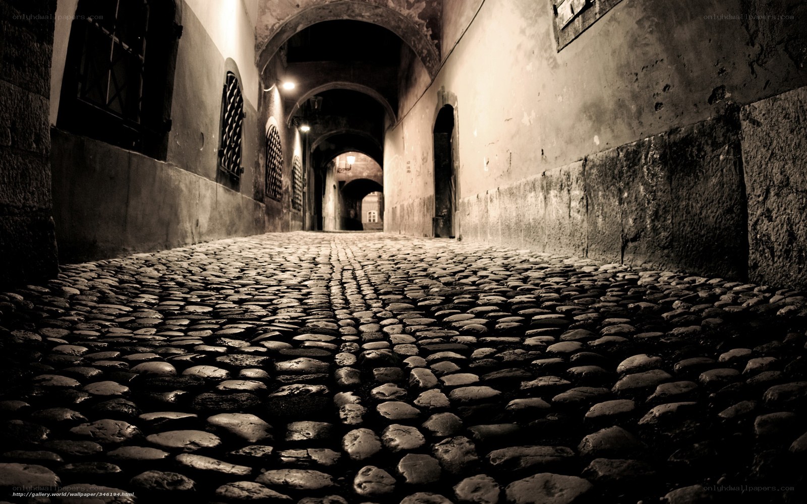 ancient cobblestone alley