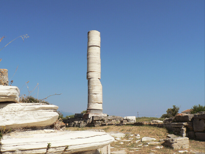 ancient column at archaeological site