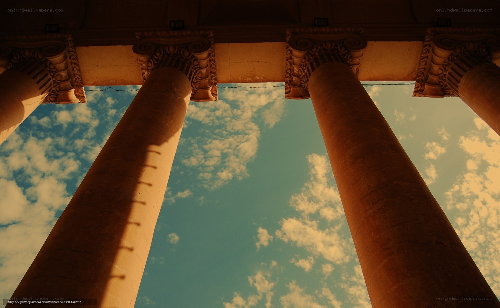 ancient columns against sky