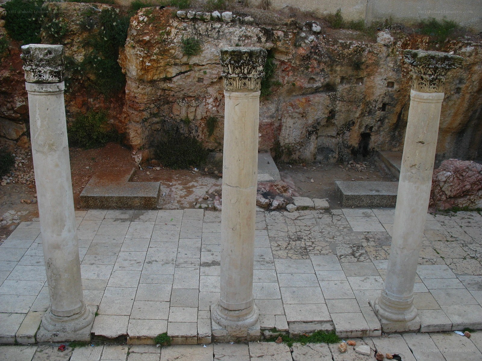 ancient columns at a historical site