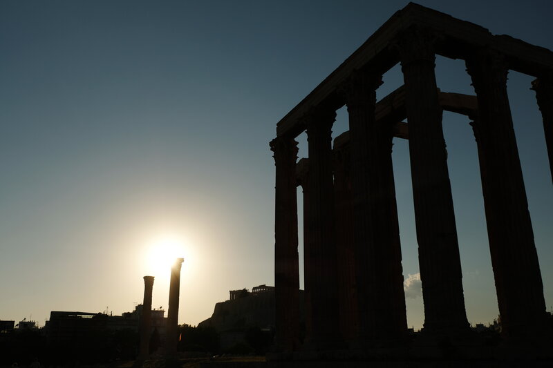 Ancient Columns at Sunset
