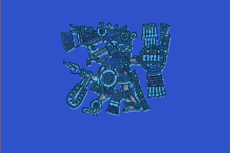 Ancient Deity Figure — Blue
