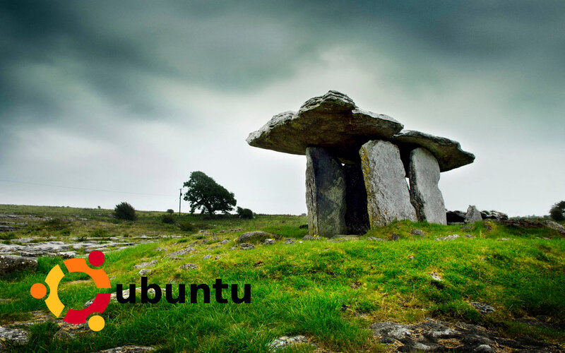 Ancient dolmen under cloudy sky
