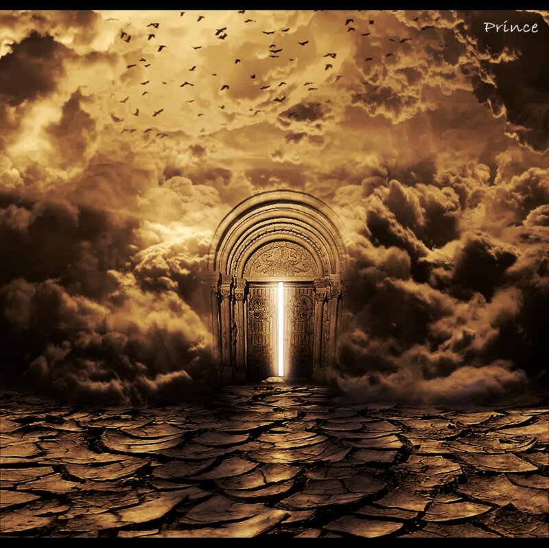 Ancient Door in Clouds