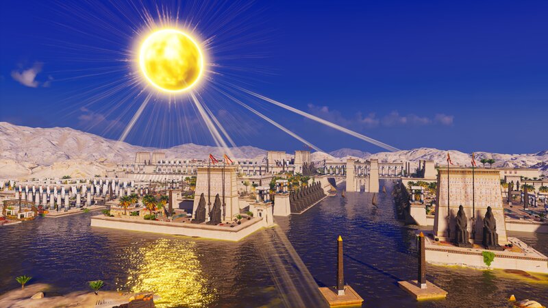 Ancient Egyptian City — Blue, Dramatic