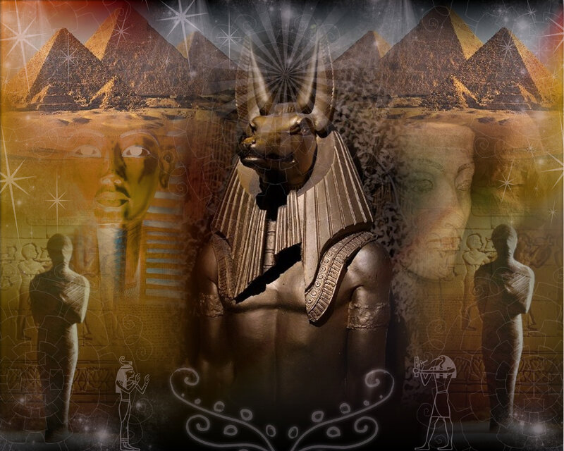 Ancient Egyptian deity collage