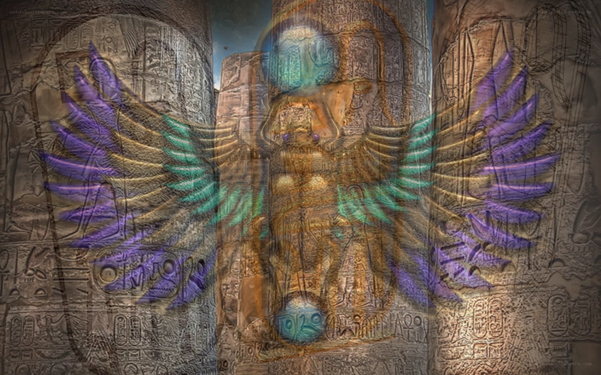 ancient egyptian deity with wings