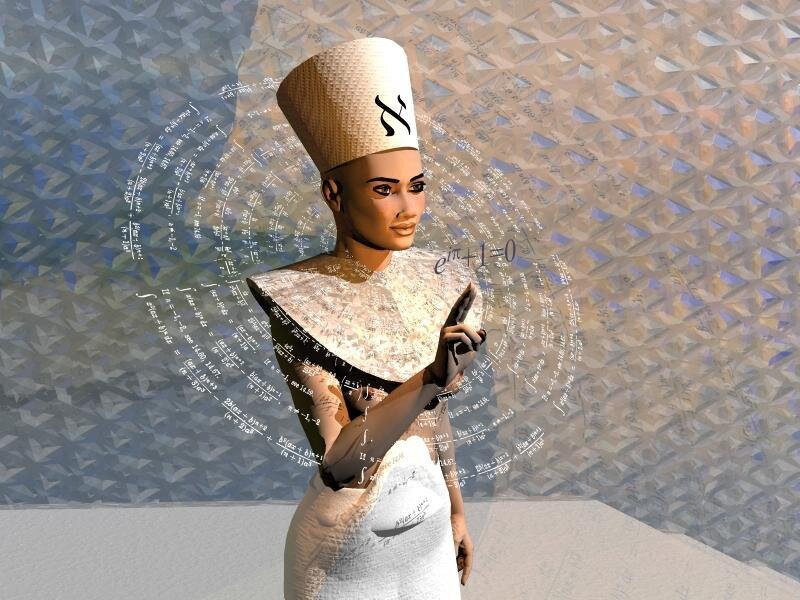 ancient egyptian figure with math