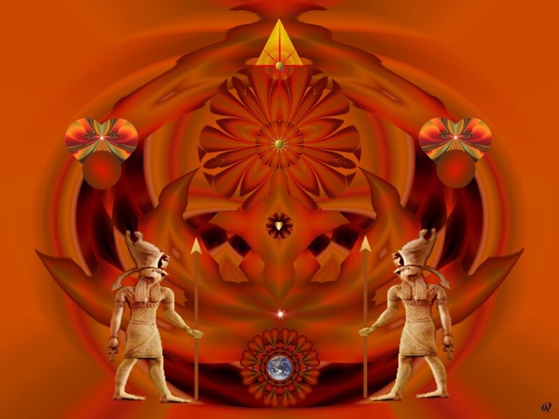 Ancient Egyptian Figures — Orange