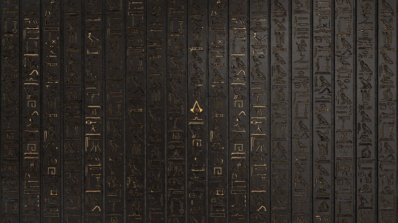 Ancient Egyptian Hieroglyphs — Black, Mysterious