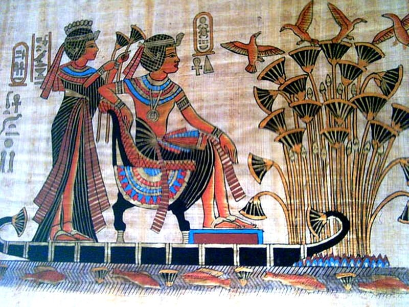 Ancient Egyptian papyrus artwork