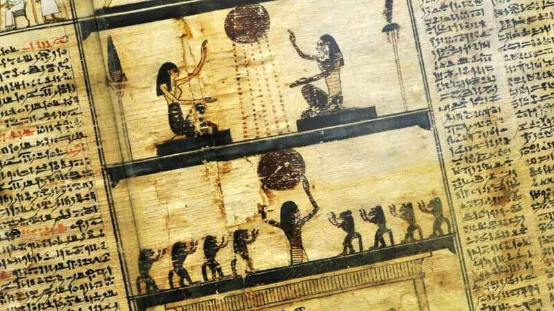 Ancient Egyptian papyrus illustration