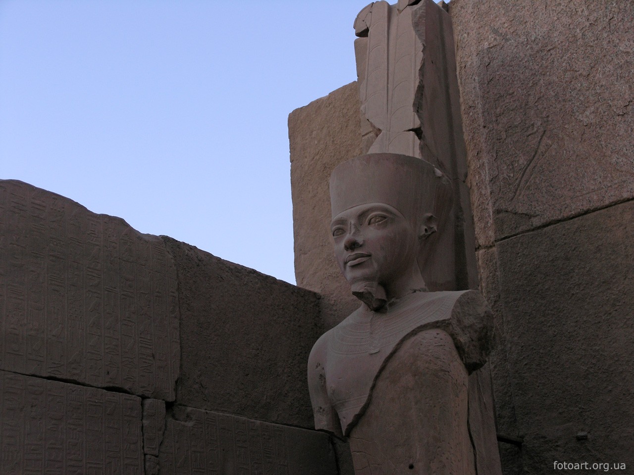Ancient Egyptian statue at temple