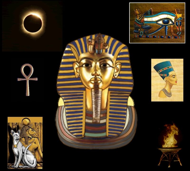 Ancient Egyptian symbols collage