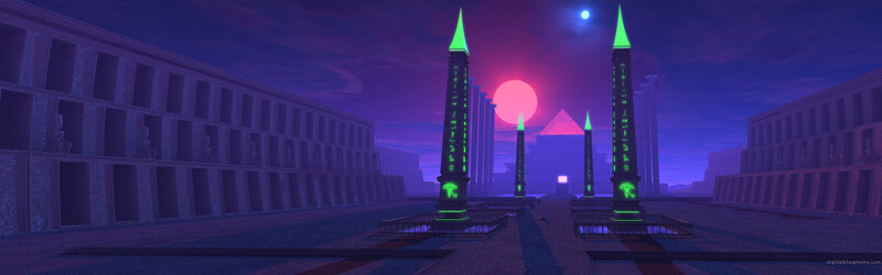 ancient egyptian temple at dusk