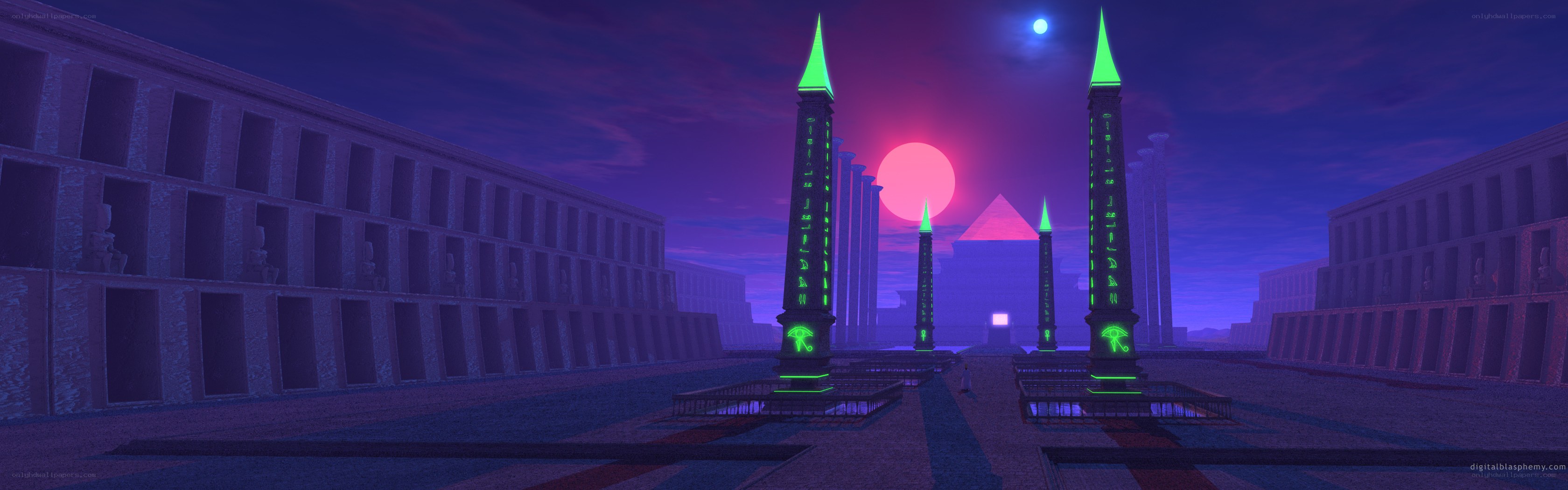 ancient egyptian temple at dusk