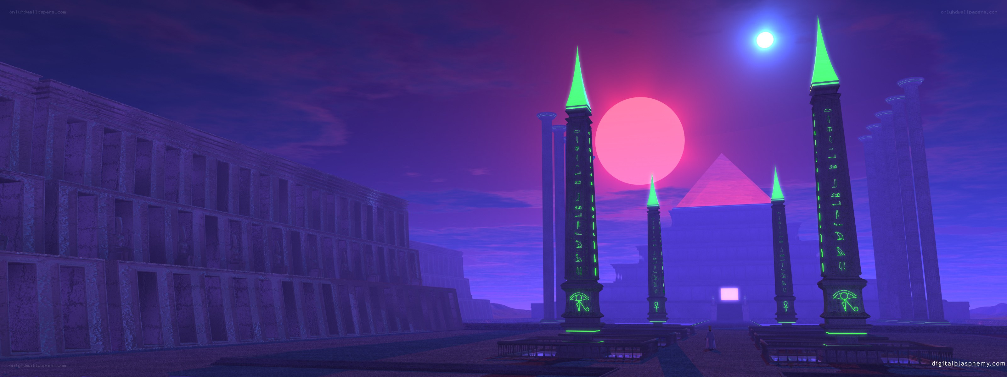 ancient egyptian temple at dusk