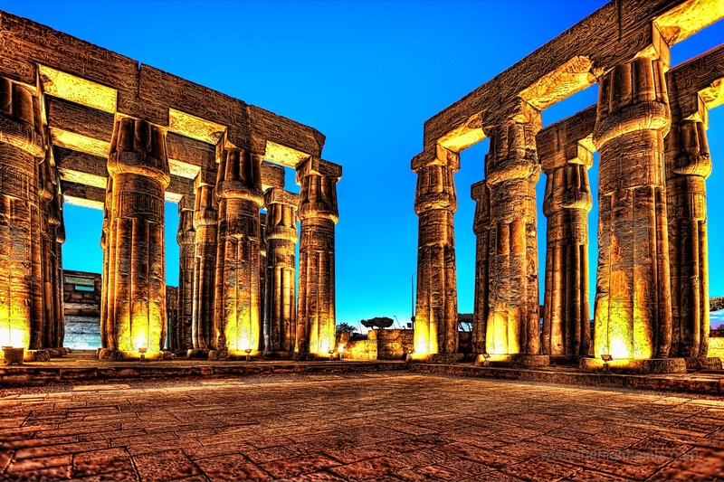 Ancient Egyptian Temple — Blue, Dramatic