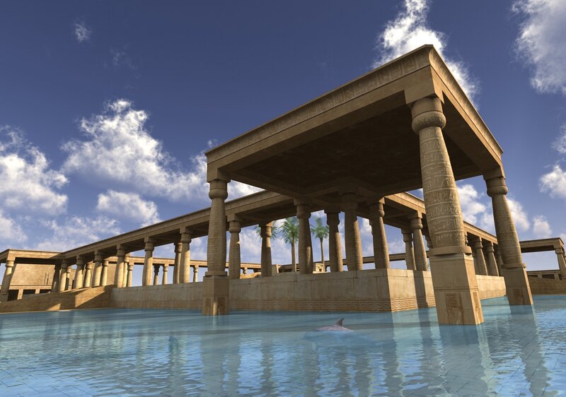 Ancient Egyptian Temple — Blue