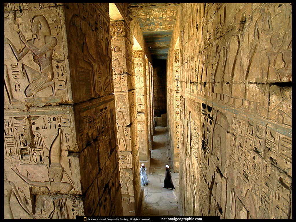ancient egyptian temple corridor