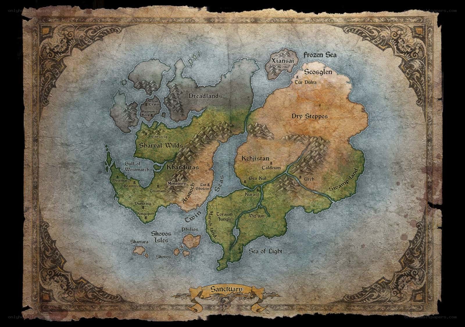 ancient fantasy world map