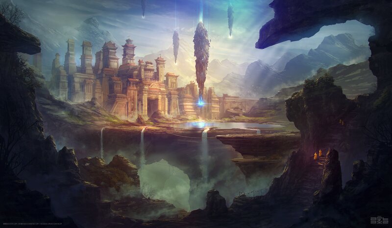 Ancient Floating City — Blue