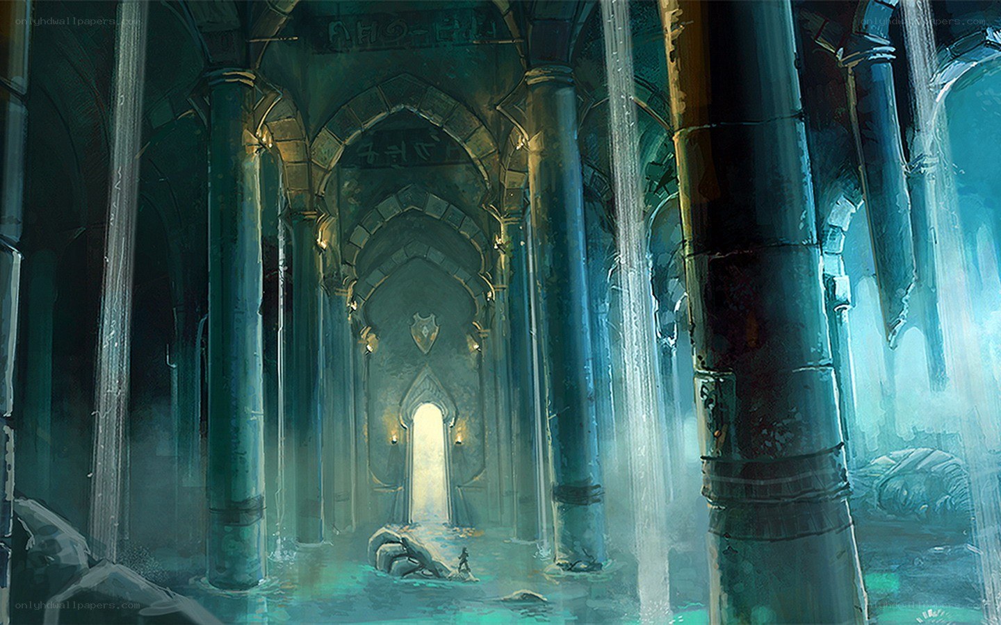ancient flooded temple