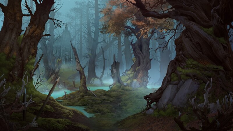 Ancient Forest with Castle