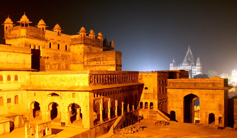 ancient fort at night
