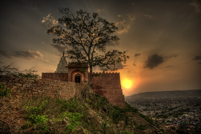 Ancient Fort at Sunset — Orange