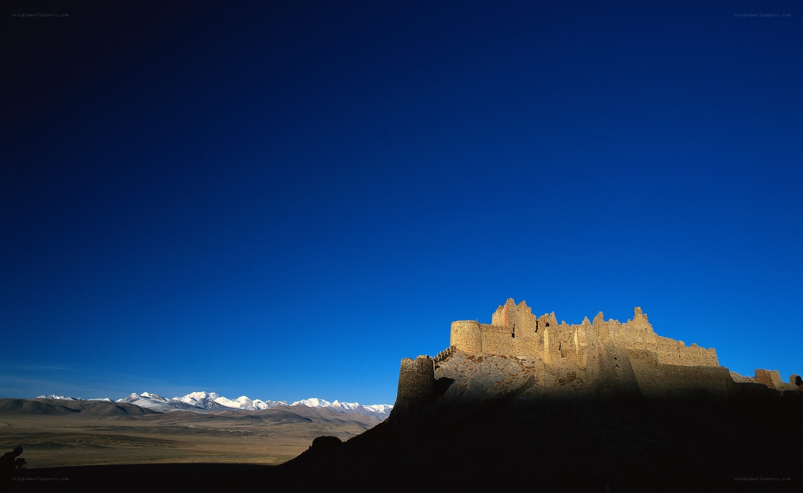 Ancient fortress at sunset