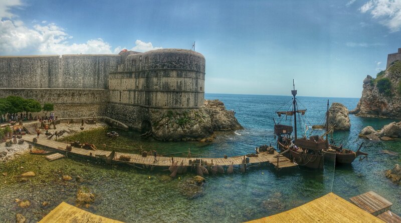 Ancient Fortress by Sea — Blue, Serene