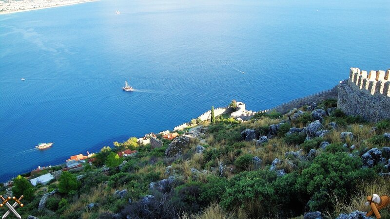 Ancient Fortress by Sea — Blue
