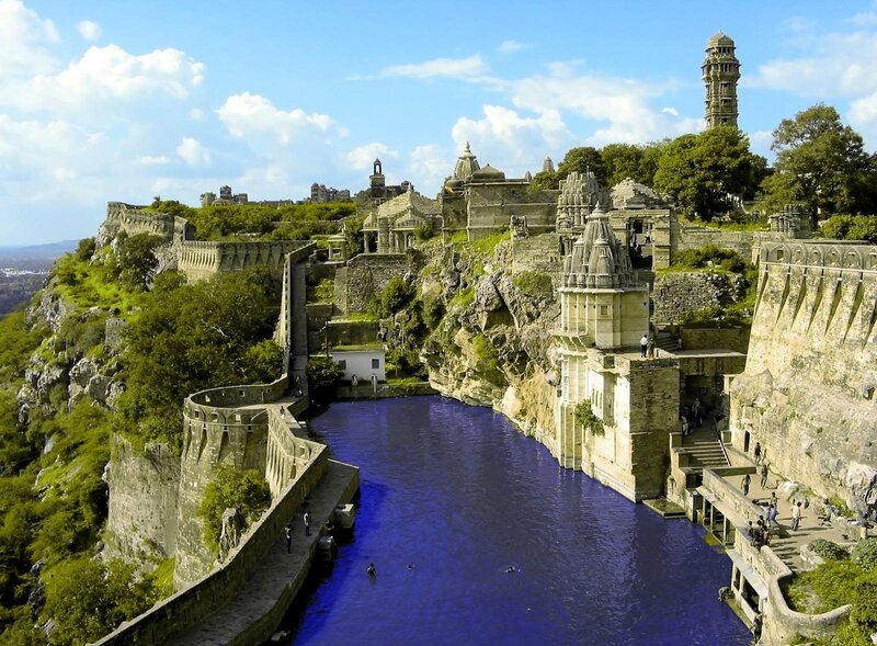 ancient fortress by the lake