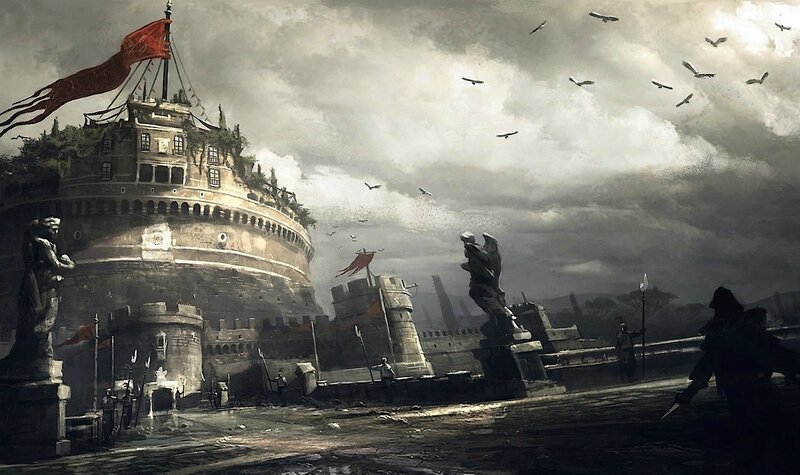 Ancient Fortress City — Gray, Dramatic, Somber