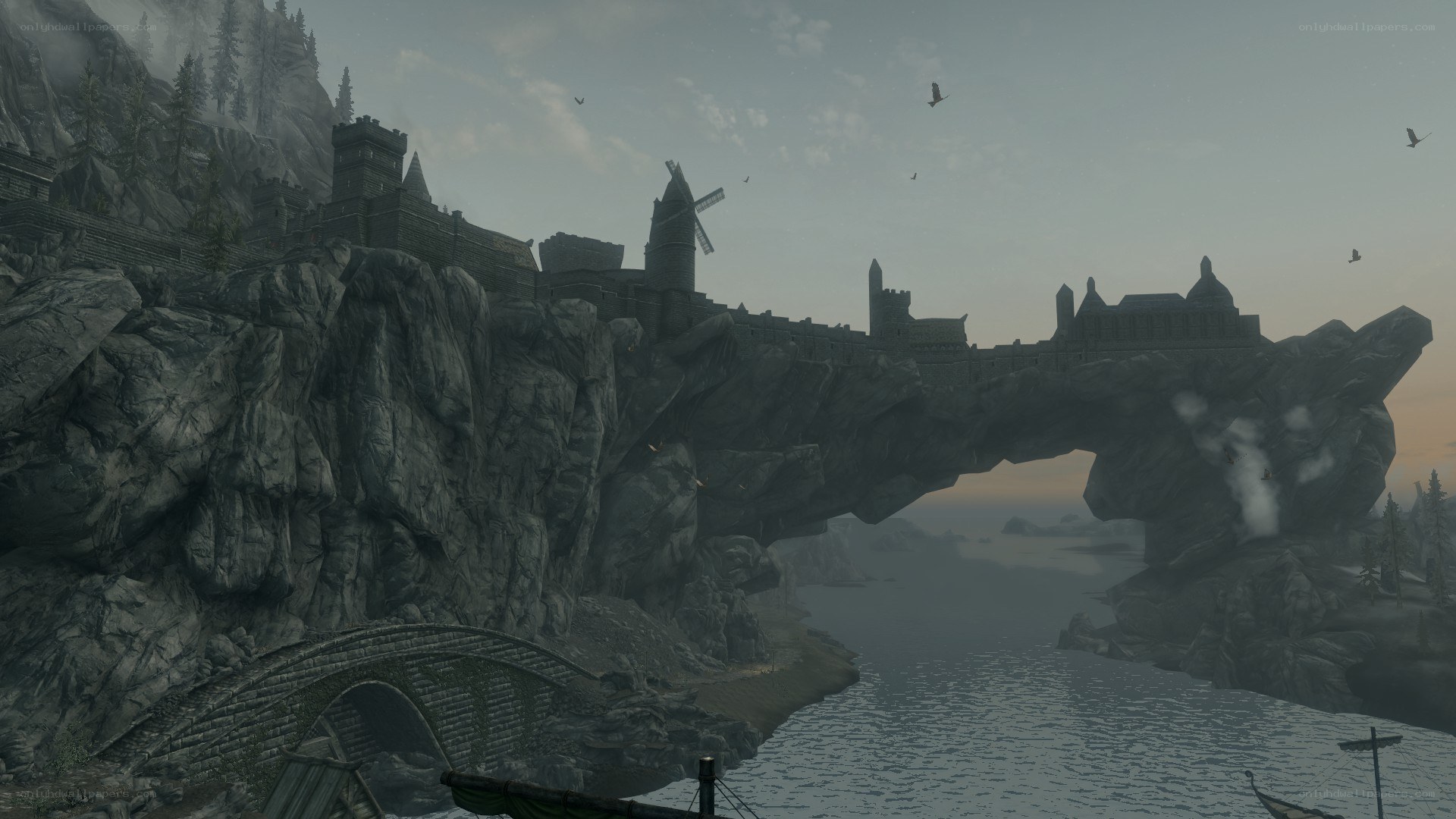 ancient fortress on a cliff