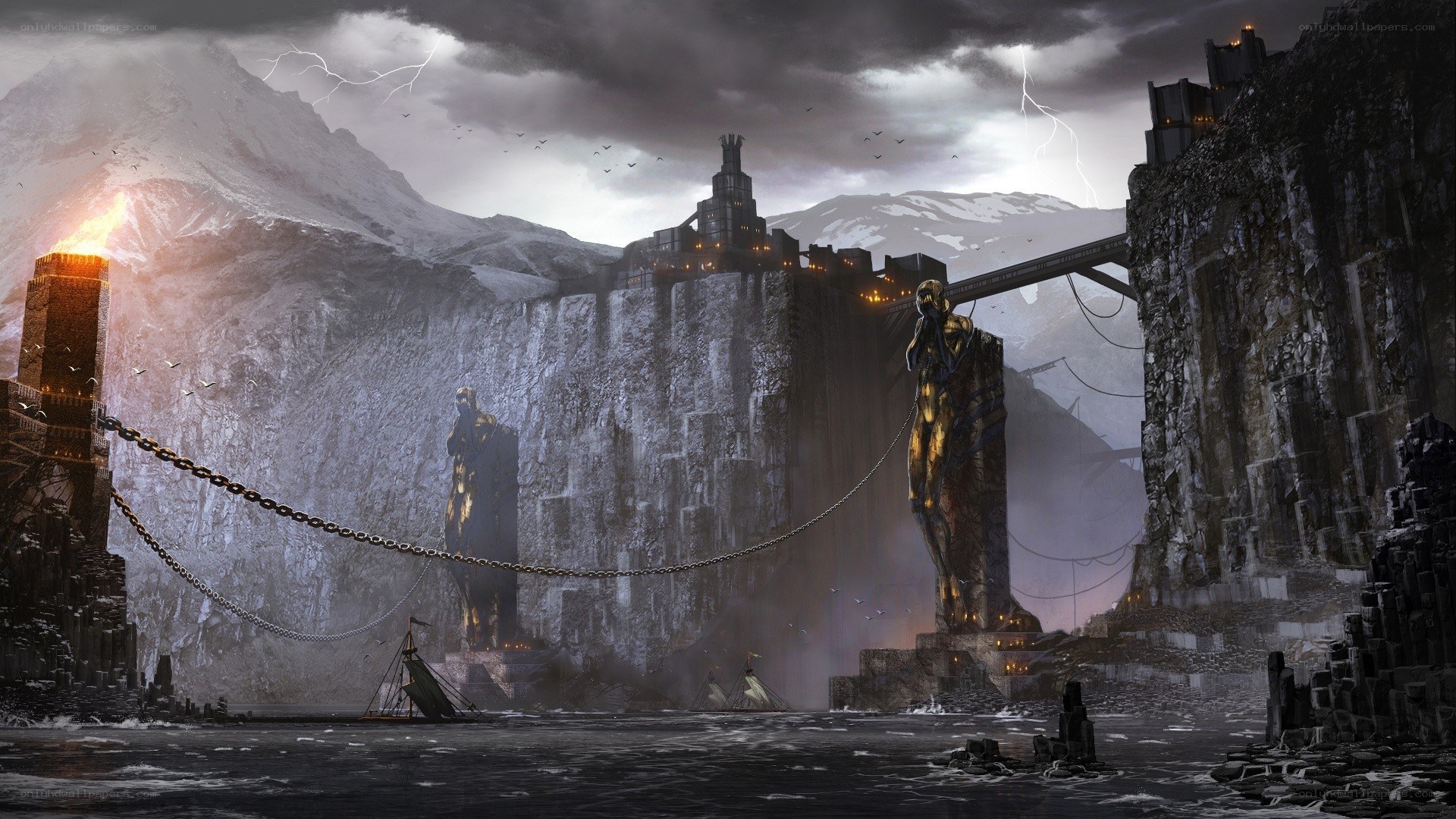ancient fortress on a cliff