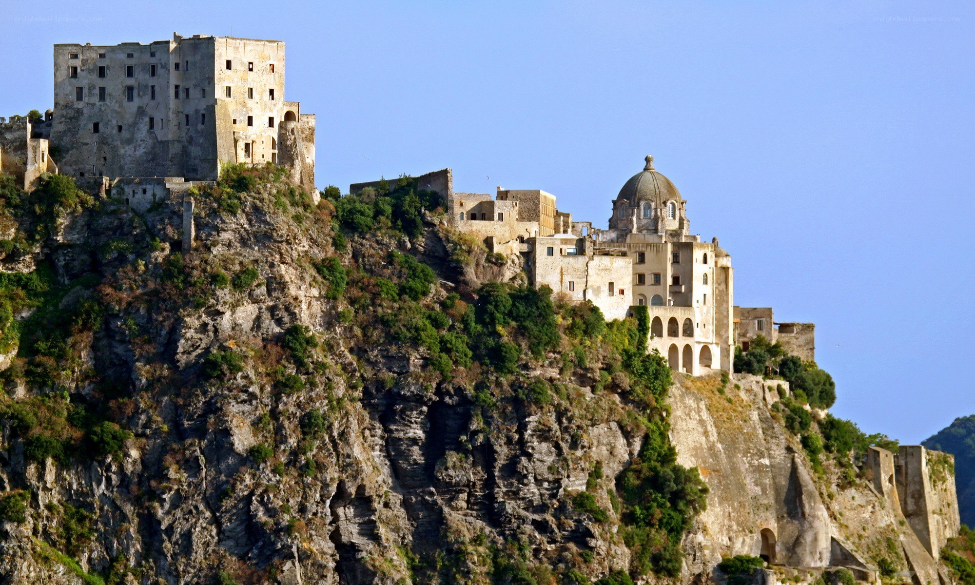ancient fortress on a cliff